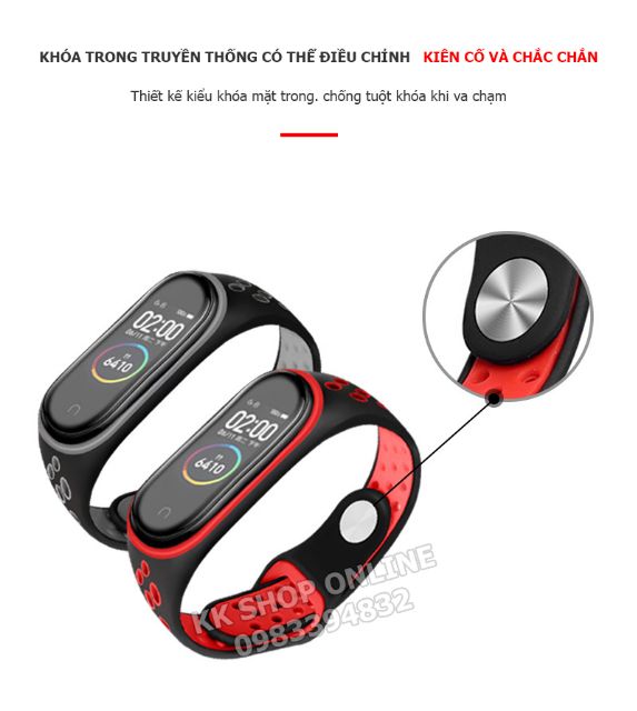 Dây đeo miband thể thao thay thế cho Xiaomi Miband 3, Xiaomi Miband 4, Xiaomi Miband 5, Xiaomi Miband 6