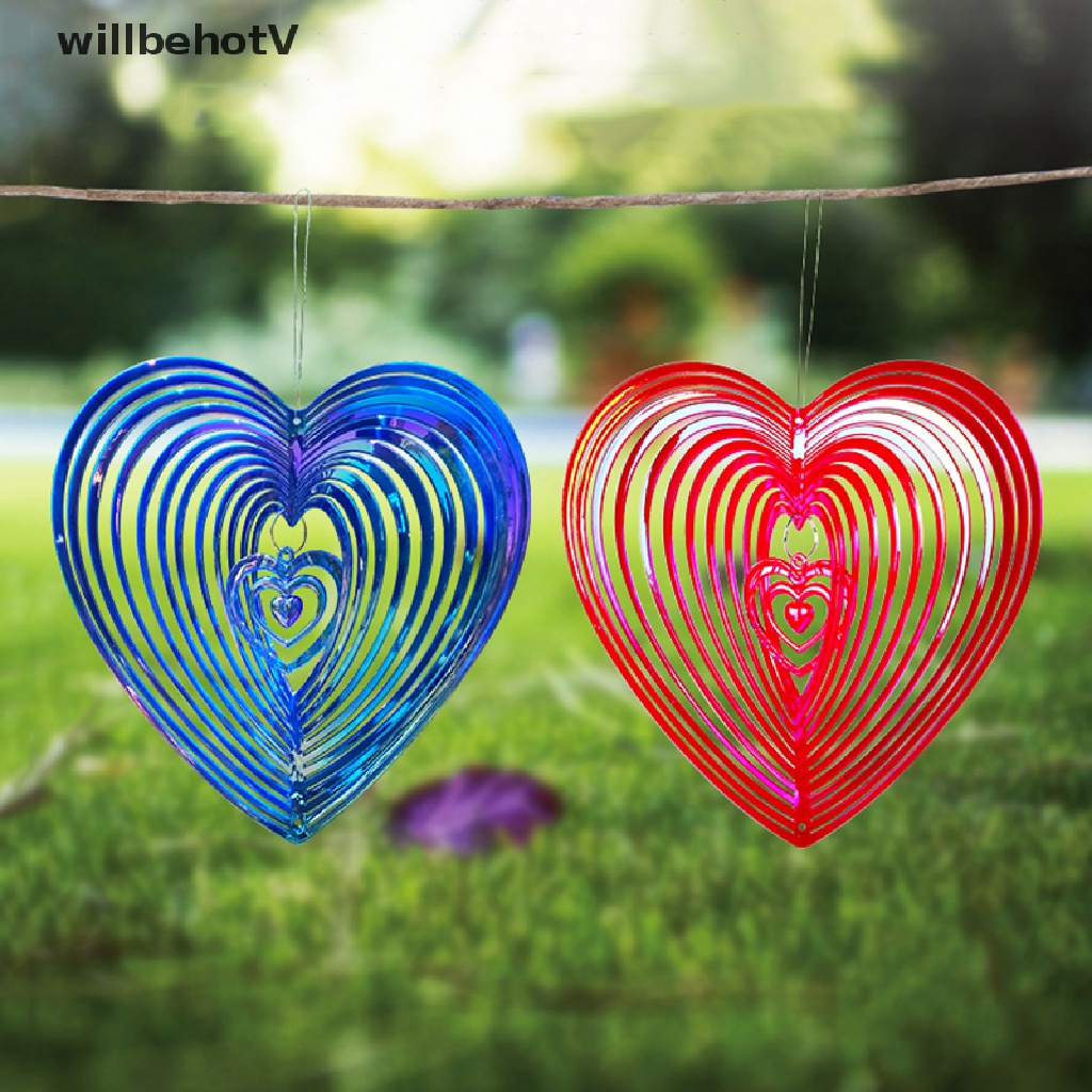 [WillbehotV] Con Quay Gió Hình Trái Tim Nghệ Thuật Trang Trí Vườn
