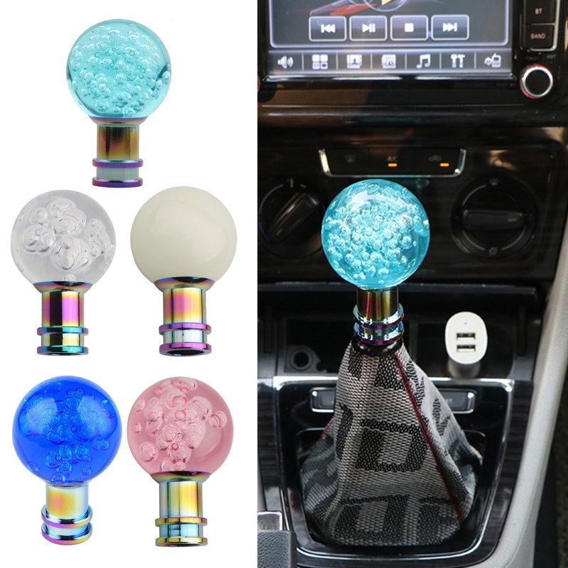 Tay Nắm Cần Gạt Số Xe Hơi Bằng Acrylic Trong Suốt Đính Pha Lê Nhiều Màu