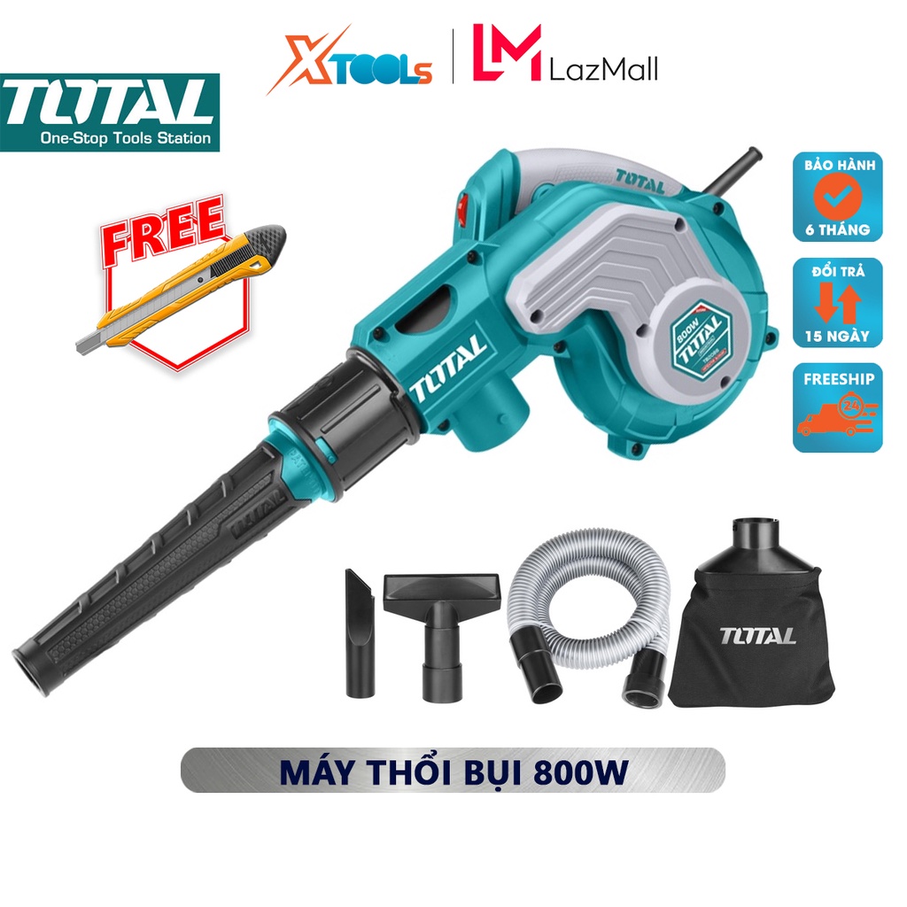 Máy thổi bụi TOTAL TB2086 | máy thổi lá công suất 800W tốc độ không tải 0-15000rpm lượng thổi tối đa 0-4.5m³/phút