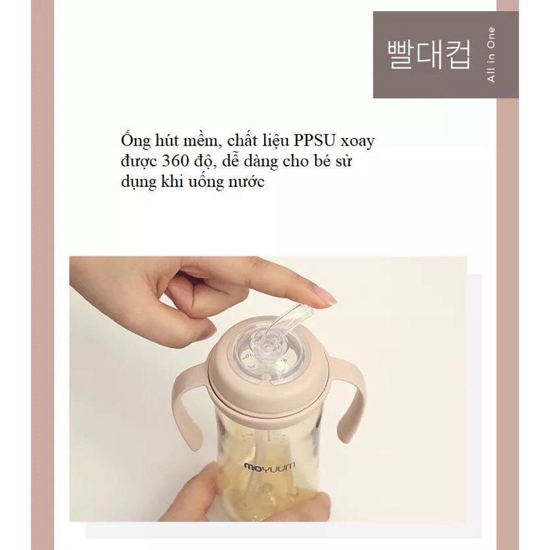 Bộ Phụ Kiện Ống Hút Tay Cầm Bình Sữa Moyuum Chính Hãng