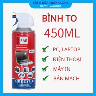 Bình Xịt Nén Khí Vệ Sinh Bụi 💞FREESHIP💞 Bình xịt nén khí siêu sạch bàn phím, laptop ,điện thoại, đồng hồ [Loại bình to]