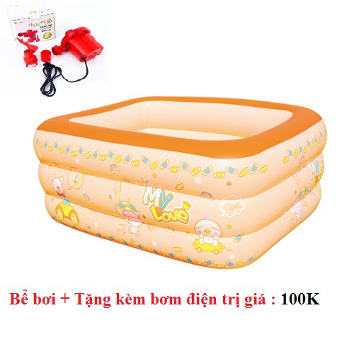 Bể bơi 3 tầng 1 m 8 tặng kèm bơm bể