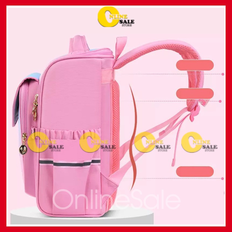 Balo chống gù bé gái đi học tiểu học cấp 1 cặp xách trẻ em lớp 2 3 4 5 ba lô học sinh cao cấp VIP size 38