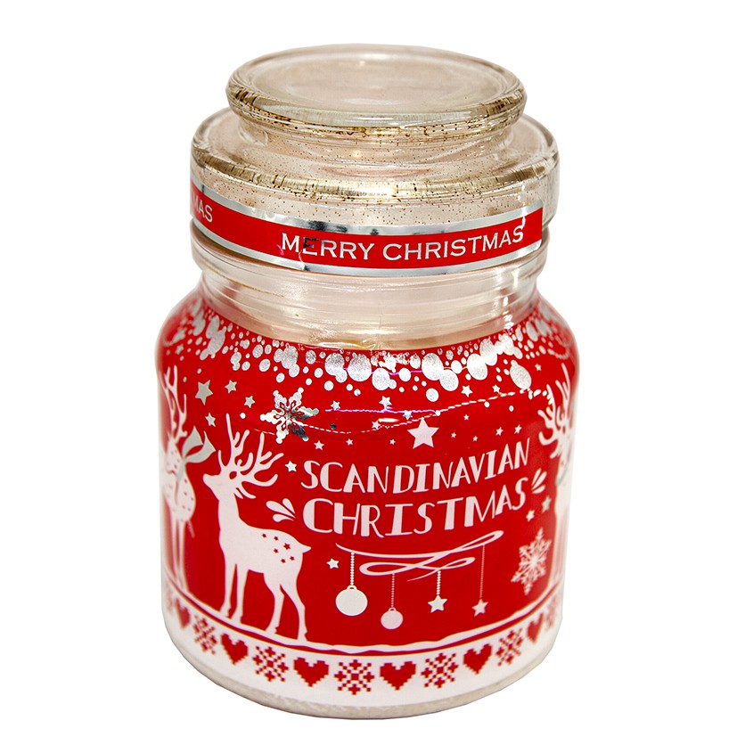 Ly nến thơm khử mùi, trang trí, nến tinh dầu Bartek Scandinavian Christmas 130g GỪNG, TÁO, QUẾ