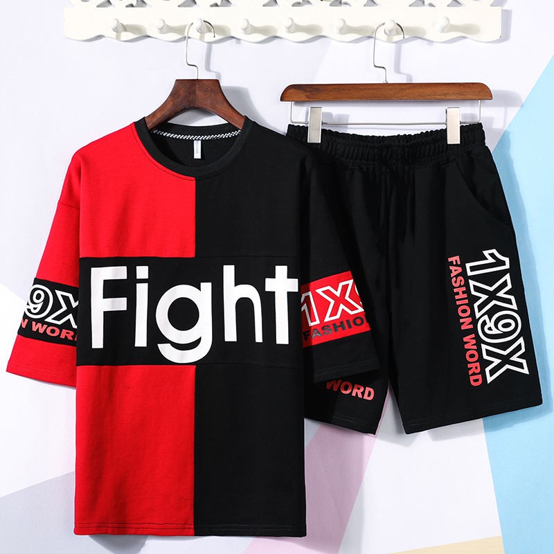 Bộ Đồ Thun Nam Tay Ngắn Hình Ngọn Lửa Phối Quần Jogger Thời Trang Zenkonam MEN QA 075C R