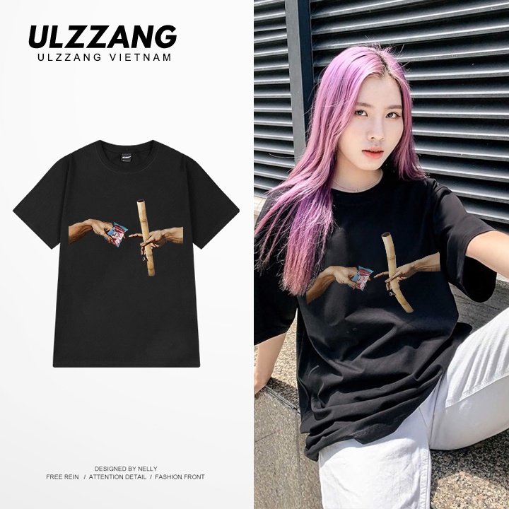 Áo thun nữ tay lỡ ULZZ ulzzang form dáng rộng Bàn Tay Thuoc Lào