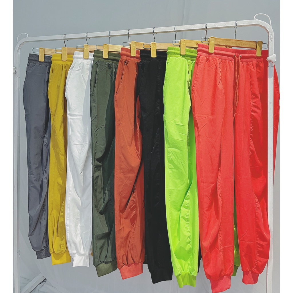 Quần Jogger Thể Thao Nữ Nhún, Vải Xi Dù