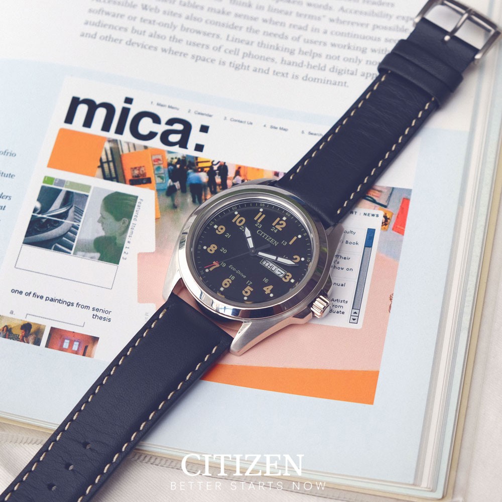 Đồng Hồ Nam Citizen Dây Da AW0050-07E - Mặt Đen