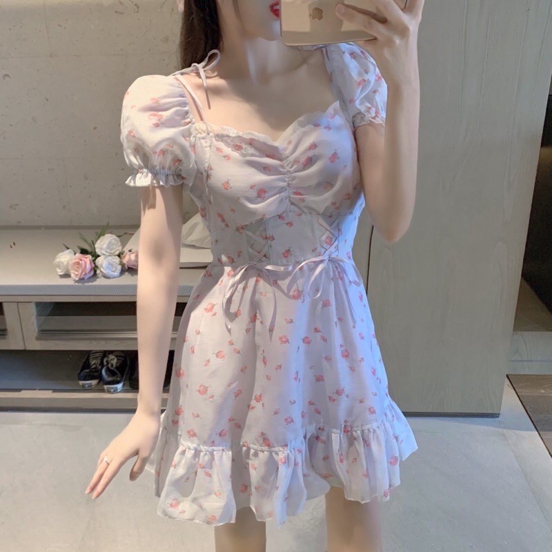 Đầm tay phồng công chúa tím pastel mộng mơ 💜