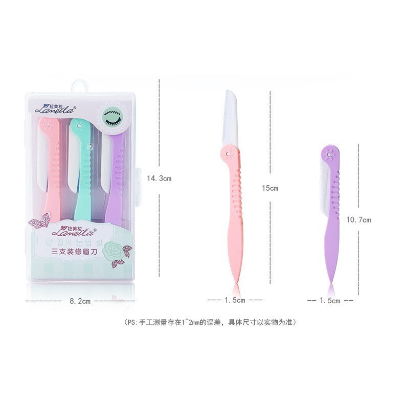 Dao cạo lông mày bộ 3 cái - BX3401