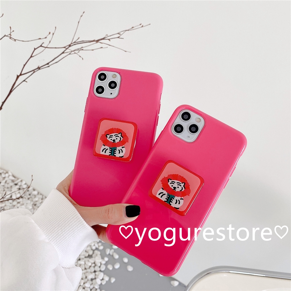 Fashion Tiger Holder Candy Colors Soft Phone Case Cover for iPhone 12 Mini 12 Pro Max 11 Pro Max X XS XR XSMax 8 7 Plus SE 2020