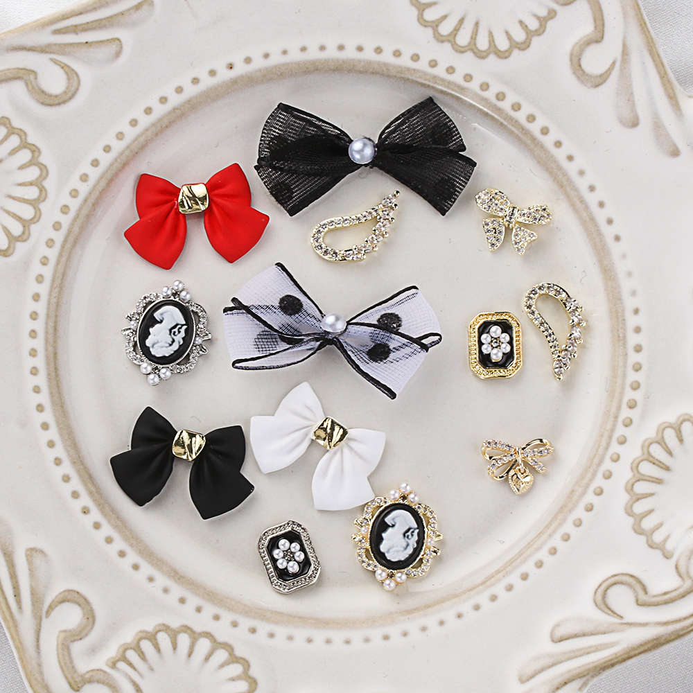 Phụ Kiện Trang Trí Móng Tay/Điện Thoại Hình Bươm Bướm Đính Đá Zircon DIY|Hạt Ngọc Trai Trang Trí Hình Cánh Thiên Thần