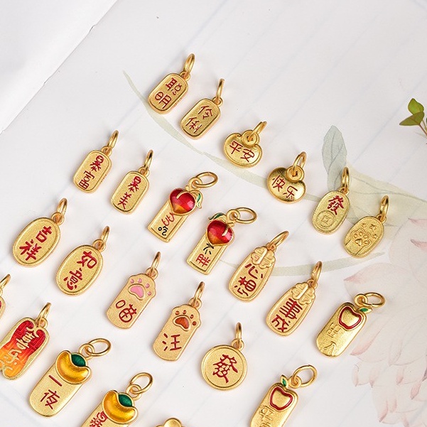 Mặt Dây Chuyền Tráng Men Mạ Vàng 14k Nhiều Màu Sắc Dùng Làm Vòng Tay diy