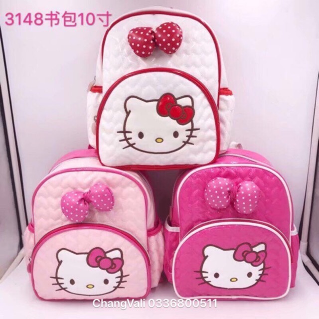 (Siêu rẻ-siêu sịn)Balo kitty cho bé cực xinh+bền+nhẹ+chắc chắn(26*24*10cm)