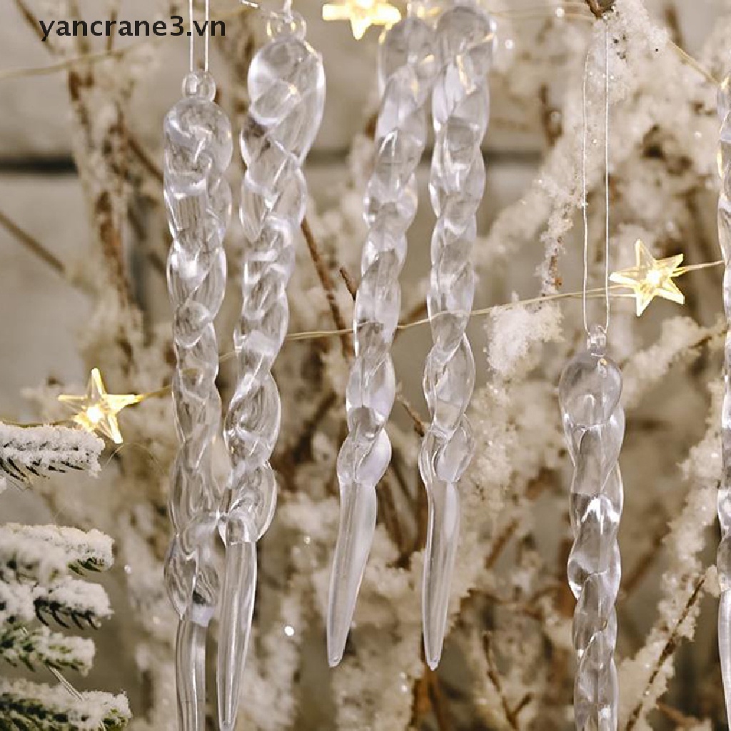 {YAN3} 12PCS Christmas Decoration Simulation Ice Xmas Tree Ornament Fake Icicle Props {yancrane3.vn}