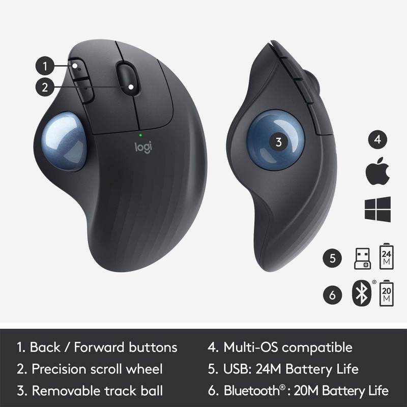 Chuột Laser, Không Dây Logitec Wireless Trackball ERGO M575 cao cấp - Hàng Chính Hãng