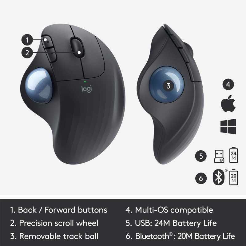 Chuột Laser Không Dây Logitec Wireless Trackball ERGO M575 - Hàng Chính Hãng cao cấp