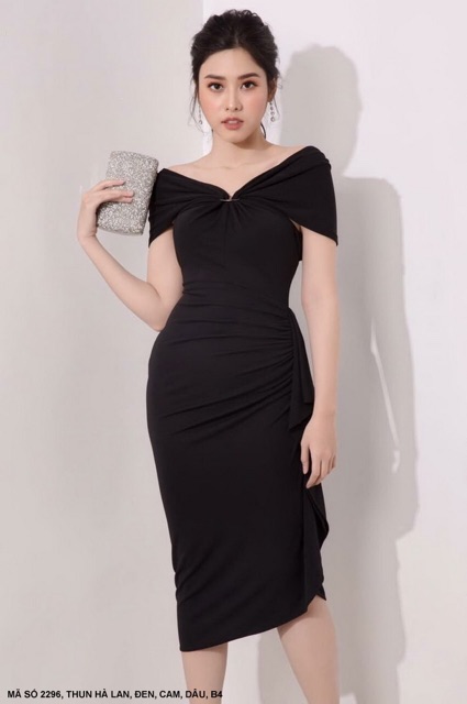 Đầm váy ôm dự tiệc bẹt vai 2296 *kèm hình thật - CÓ BIG SIZE