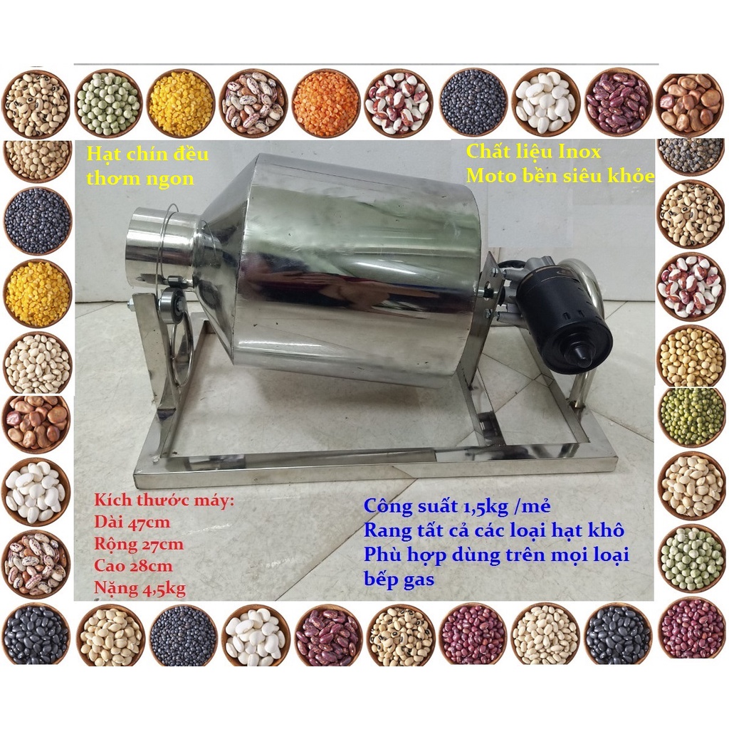 Máy rang cà phê, Ngũ cốc Ngọc Châu 1,5kg có điều tốc