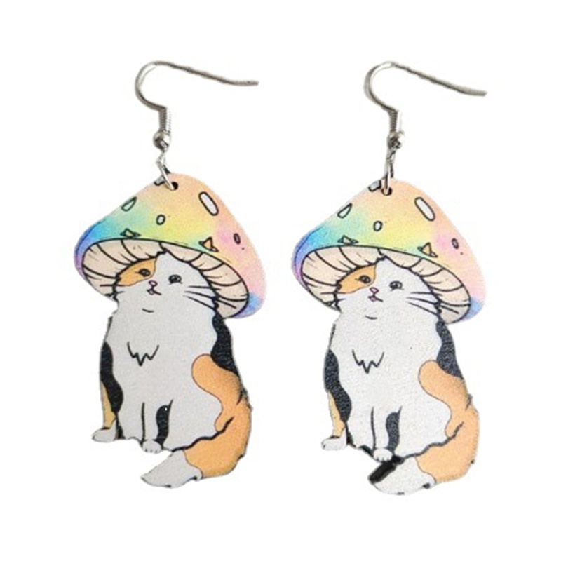 Đôi Bông Tai Hình Chú Ếch Ngồi Trên Nấm Hoạt Hình Dễ Thương