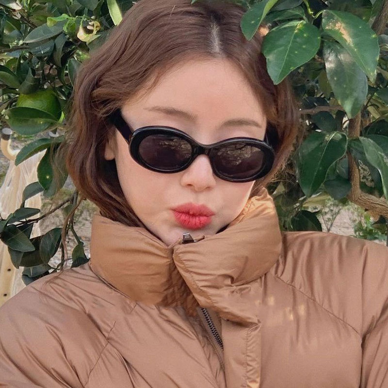 Mắt Kính Chống Nắng Gọng Oval Gọng Kim Loại Thời Trang Cho Nam Và Nữ