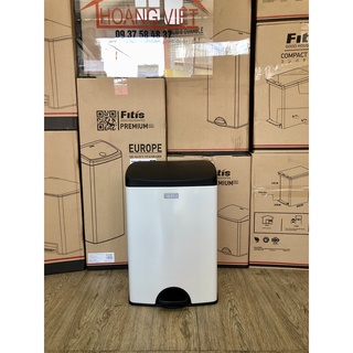 Thùng Rác Đạp Vuông Fitis 15 Lít SPS1-904 Trắng