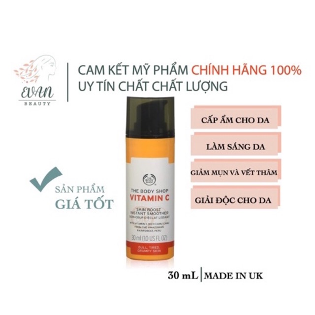 Serum dưỡng Vitamin C Skin Boost Instant Smoother The Body Shop 30 ML