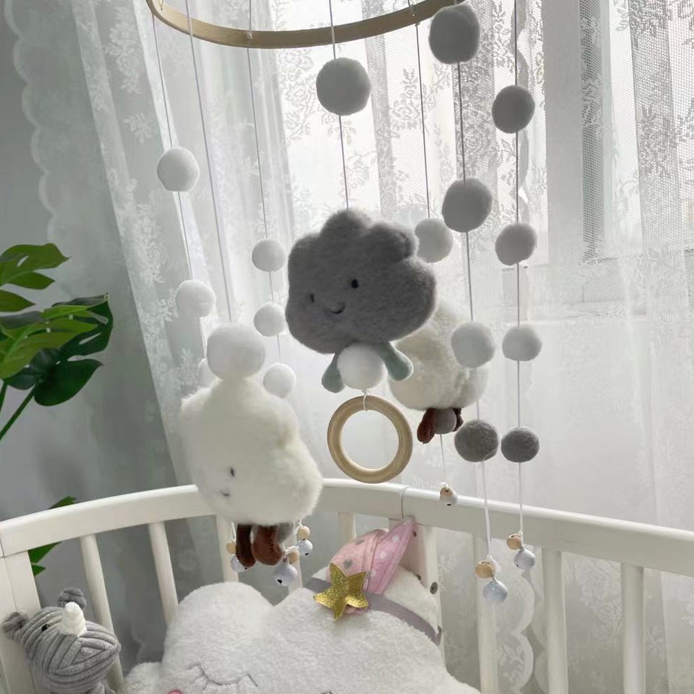 Đồ Chơi Chuông Gió Di Động Treo Giường Cũi Em Bé Phát Nhạc