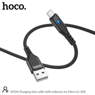Cáp Sạc Android Hoco DU08💝CAO CẤP💝Cáp Sạc Nhanh 2.4A Chân Micro USB/Type-C Có Đèn Cho Android, Samsung,... Dài 1M/2M