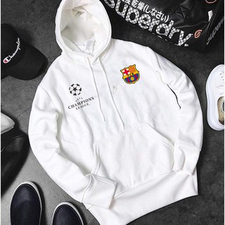 Áo Khoác Hoodie Nỉ Bông CLB Barcelona Hình In Form Rộng Áo Đôi Nam Nữ