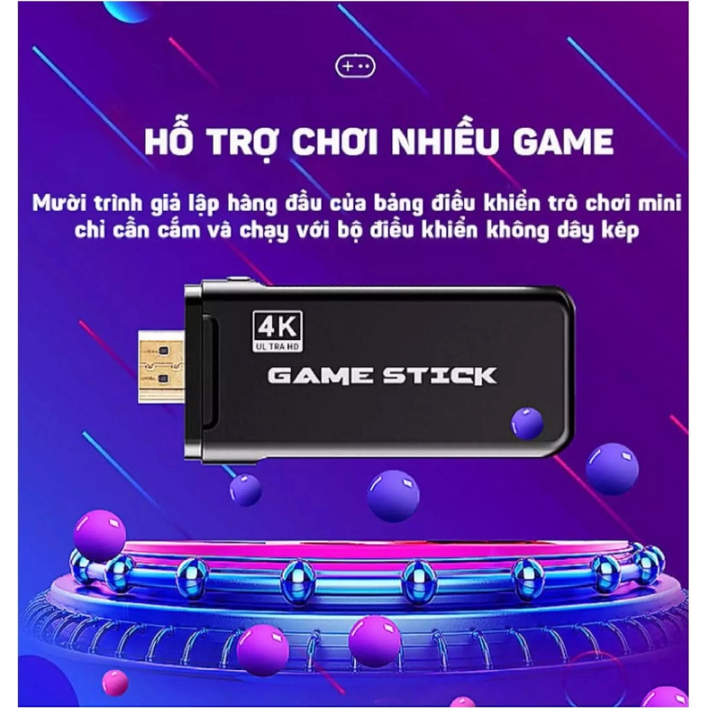 Máy Chơi Game 4 Nút Game Stick HDMI 4K 3500 Trò Chơi Kinh Điển, Kèm Cáp HDMI, Kết Nối Với TV, Máy Tính