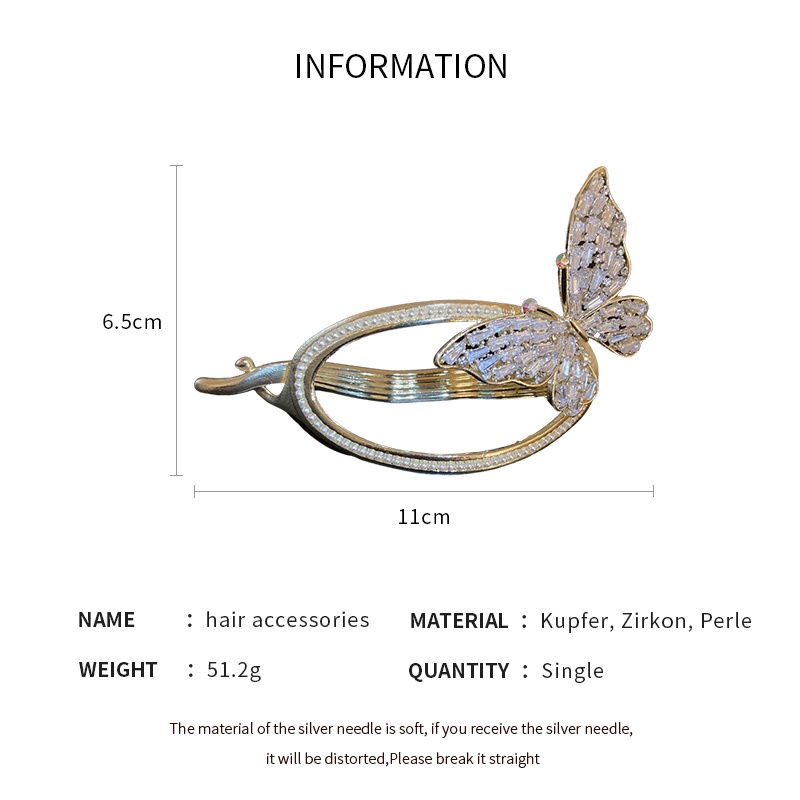 Kẹp Tóc Hình Bướm Đính Ngọc Trai Sang Trọng