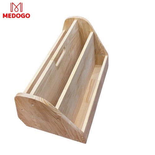 Kệ sách cỡ to MEDOGO 4 ngăn có bánh xe di chuyển tiện lợi chất liệu gỗ thông nhập khẩu an toàn cho bé