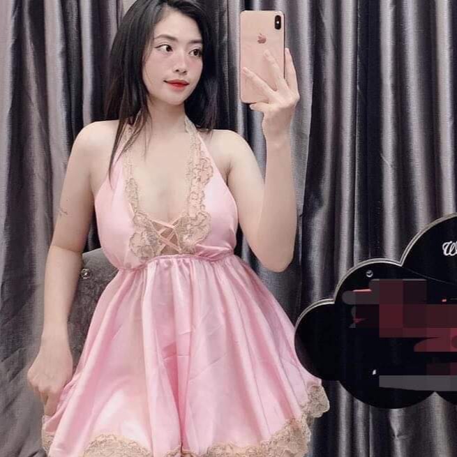 Váy ngủ sexy ❣️FREE SHIP❣️ Váy yếm + quần vải vatin <60kg | BigBuy360 - bigbuy360.vn