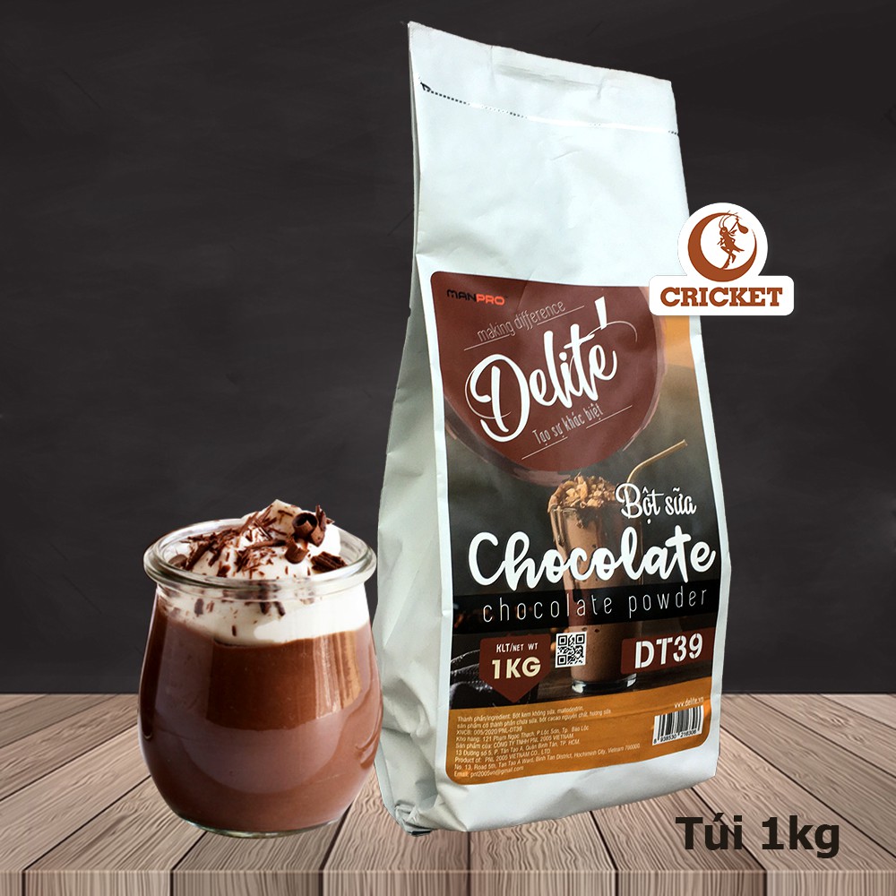 Bột sữa Chocolate đậm đặc CAO CẤP DT39 Delite Bột Kem Béo Vị Socola