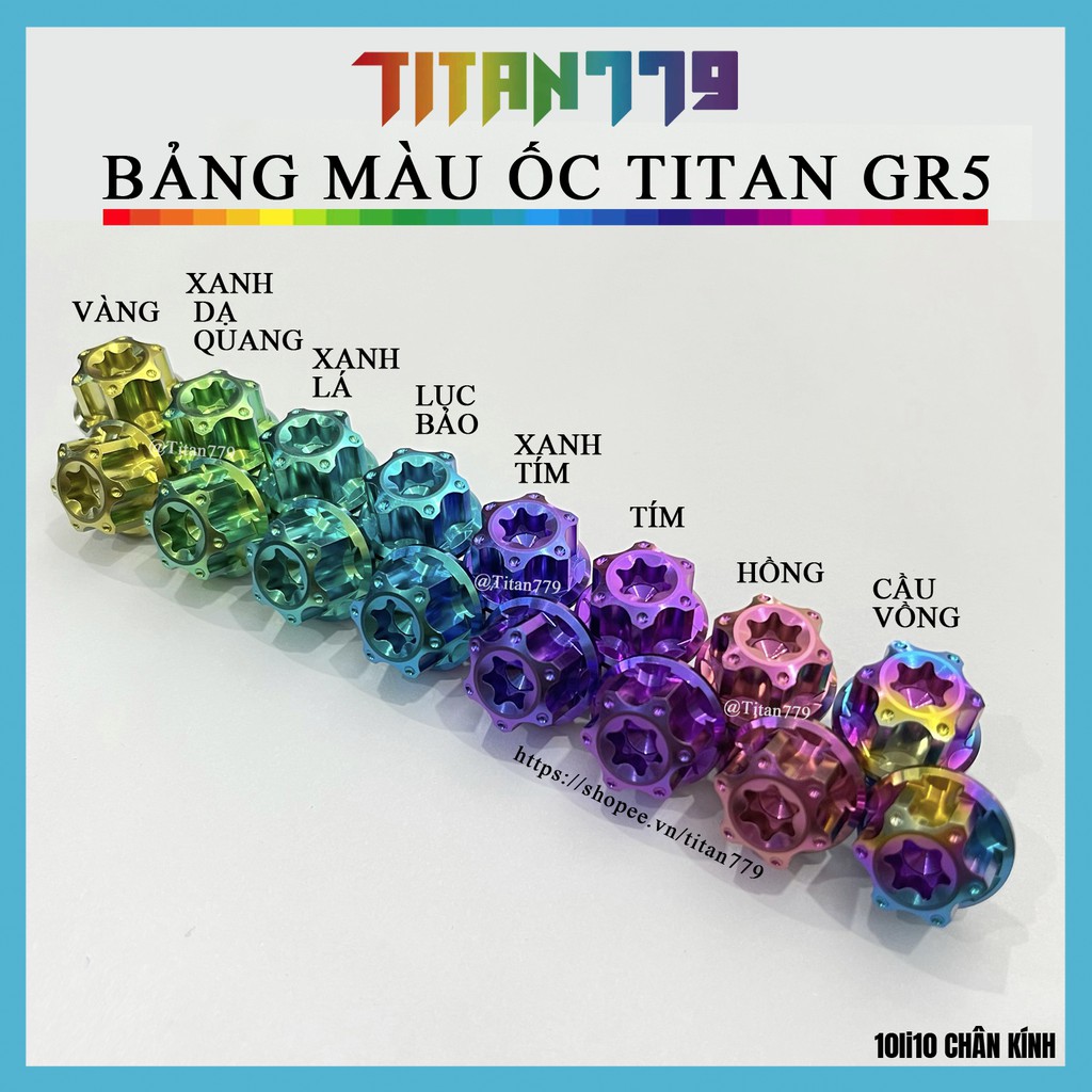 (38) Ốc Titan Gr5 8li40 8li4 đầu salaya bắt chảng 3 Satria Sonic, treo pô xe, bắt tăng sên, ti phuộc, bắt láp xe tay ga