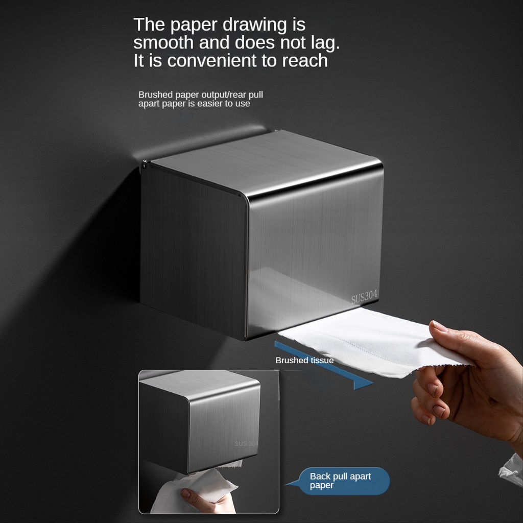 Hộp đựng giấy vệ sinh XINKUNLON thép không gỉ 304 gắn tường cao cấp tiện lợi