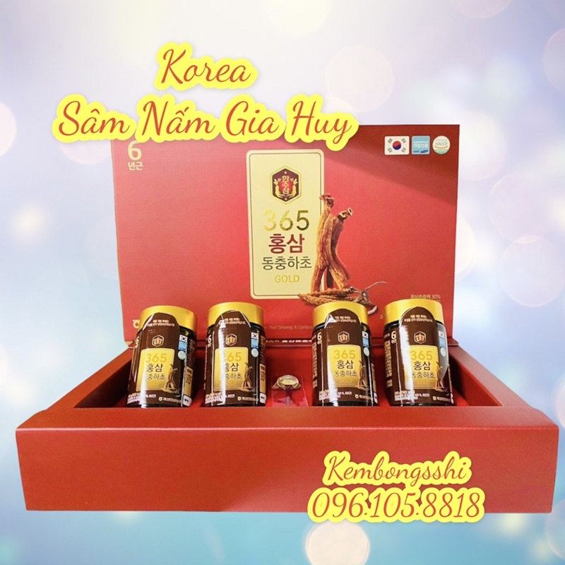 [HÀNG MỚI VỀ] Cao Hồng Sâm Đông Trùng Hạ Thảo 365 Hàn Quốc, Hộp 4 Lọ x 240gr