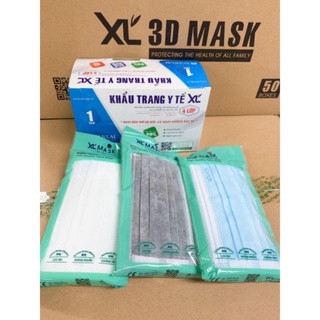 Hộp khẩu trang y tế 4 lớp kháng khuẩn quai vải không đau tai Xuân Lai 50 cái
