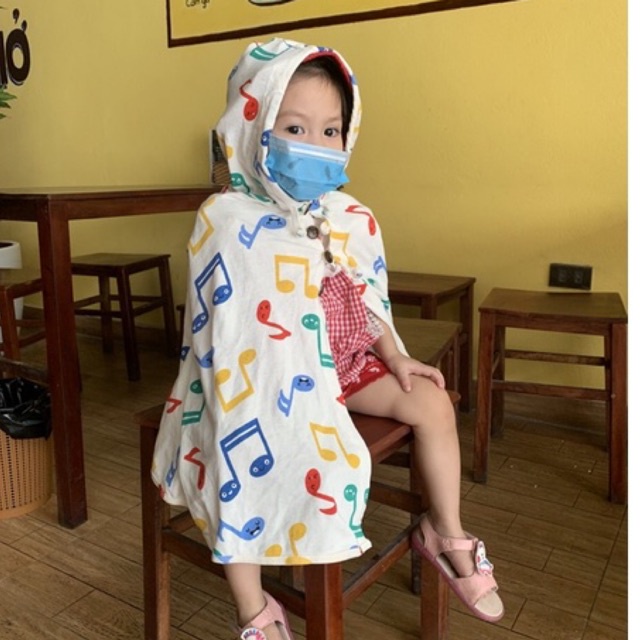 Áo choàng chống nắng đa năng miseo.vn 100% cotton họa tiết cho bé trai bé gái từ sơ sinh đến 4 tuổi