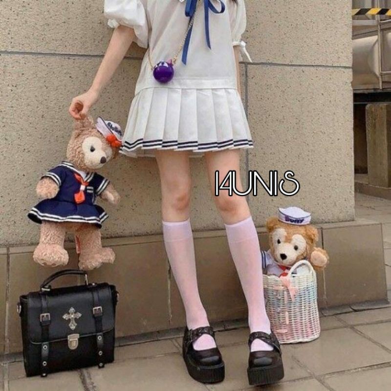 Tất đen trắng voan mỏng cosplay lolita harajuku anime ulzzang cá tính nhật bản gothic retro grunge 90s tik tok | BigBuy360 - bigbuy360.vn