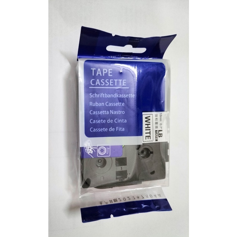 Nhãn in LB - 241 dành cho máy Brother P- Touch – CHỮ ĐEN NỀN TRẮNG khổ rộng 18mm*8m