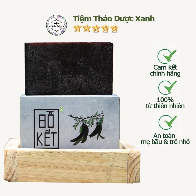 Xà phòng bồ kết Tiệm Thảo Dược Xanh xà bông sinh dược tinh chất thiên nhiên có thể dùng gội đầu