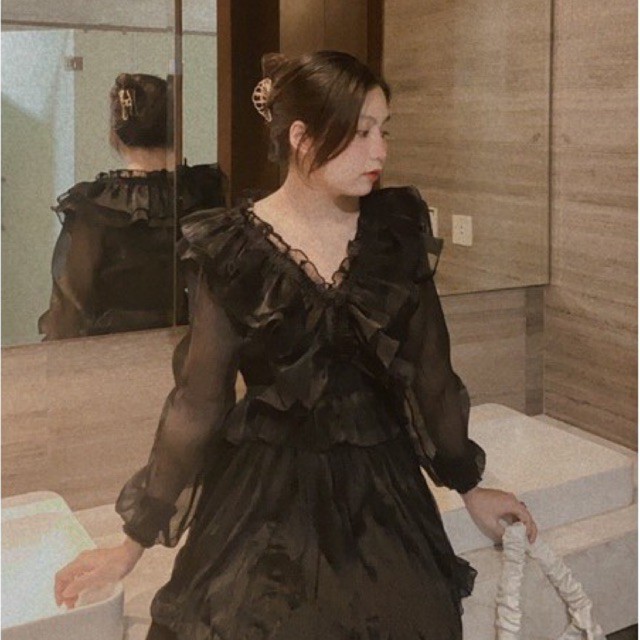 Áo sơ mi tiểu thư nữ croptop bèo nhún kiểu trễ vai tay bồng bánh bèo | BigBuy360 - bigbuy360.vn