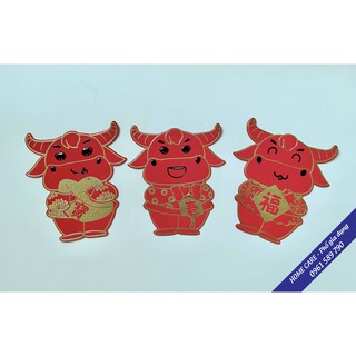 Set Lì xì Trâu đỏ 3D - Siêu dễ thương