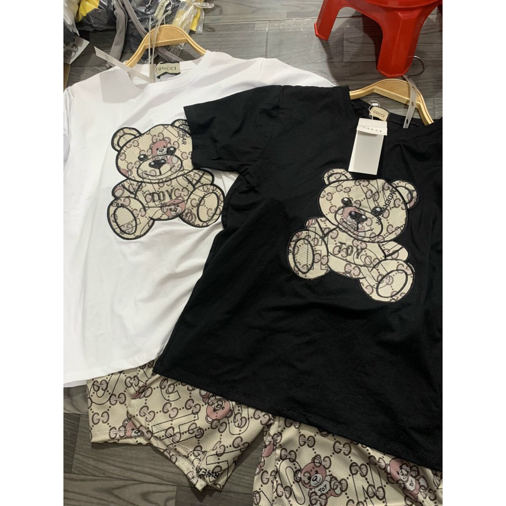 BỘ COTTON NỮ QUẦN ĐÙI GẤU MOSCHINO