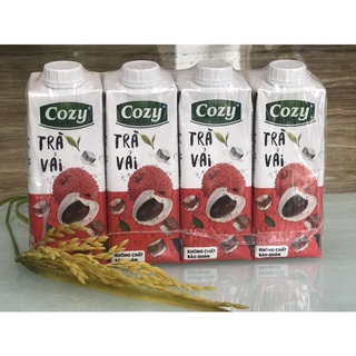 1 lốc trà vải cozy 4 hộp *225 ml