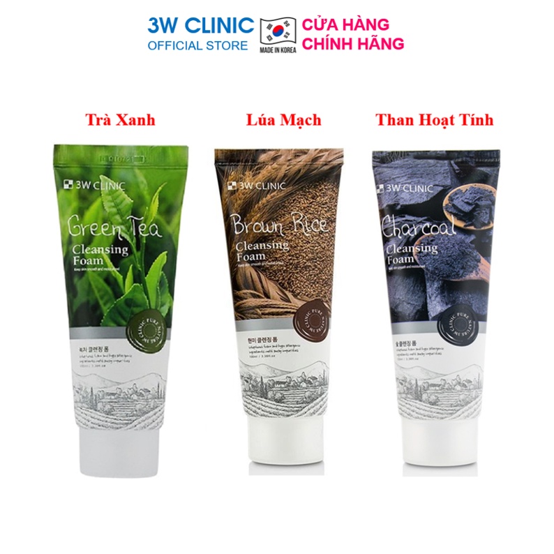 Sữa rửa mặt trắng da giảm mụn từ thiên nhiên 3W Clinic Hàn Quốc 100ml