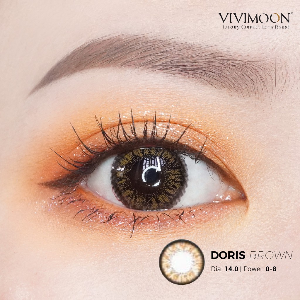 Kính áp tròng cận Doris Brown VIVIMOON nâu 14.5mm